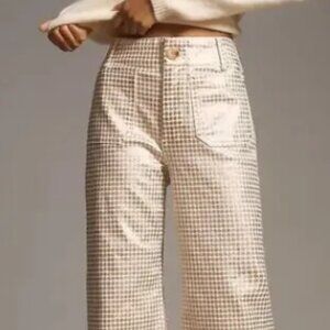 Maeve The Collette Cropped Wide Leg, Gold Metallic Dot Jean Size  33P